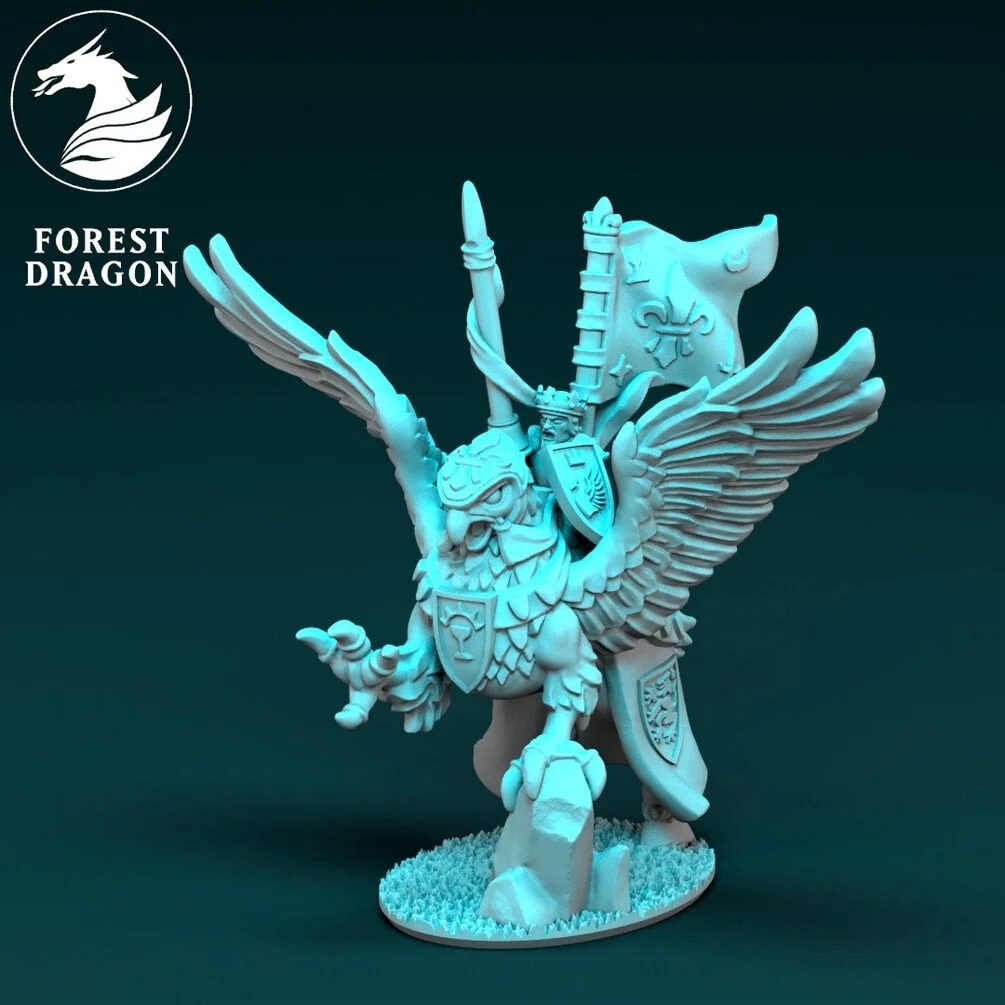 [FD-BRETONIA-KIN-10] Hero on Hippogriff (10mm)