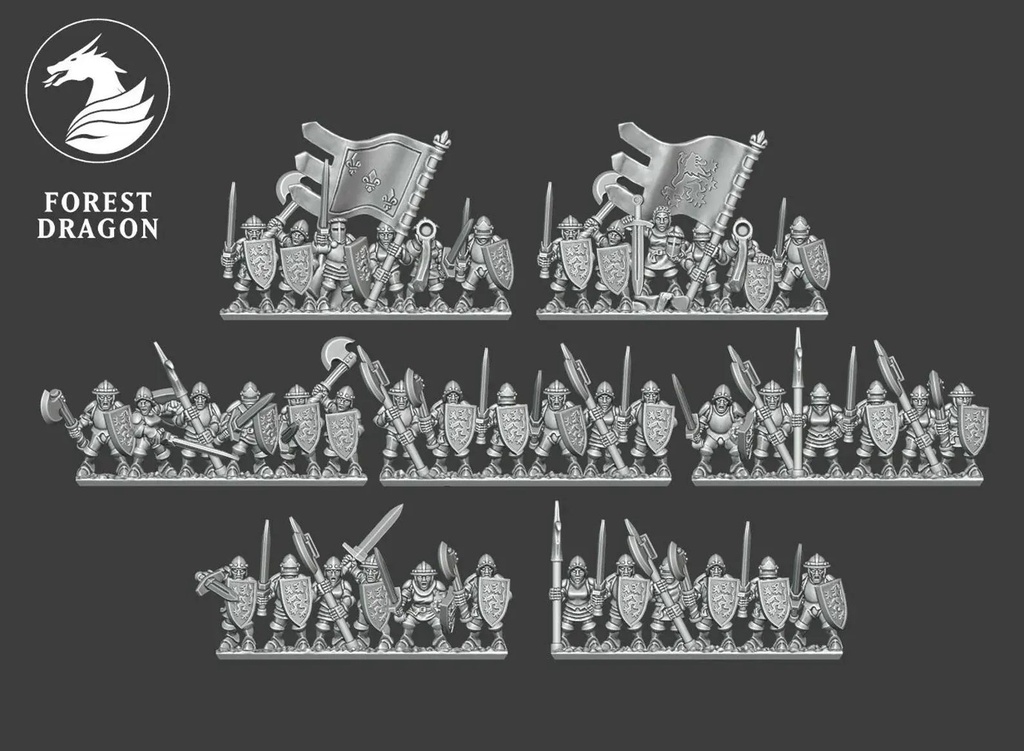 [FD-BRETONIA-HHM-10] Hombres de armas Escudo Ovalado (10mm)