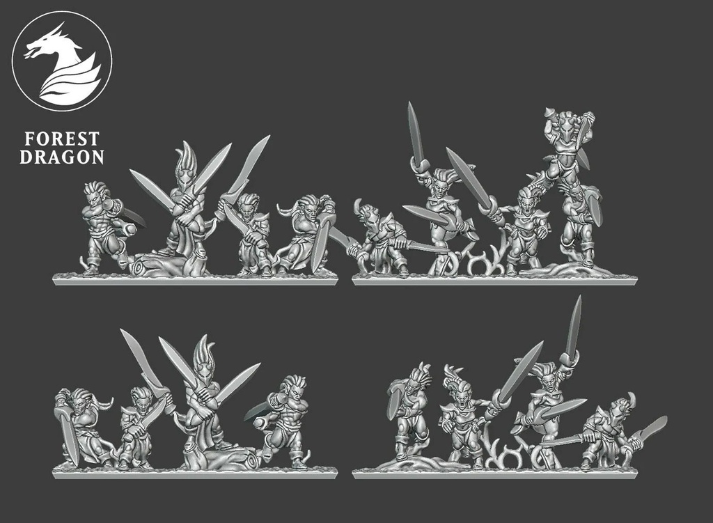 [FD-WOOD-WDA-10] Bailarines de Guerra (10mm)