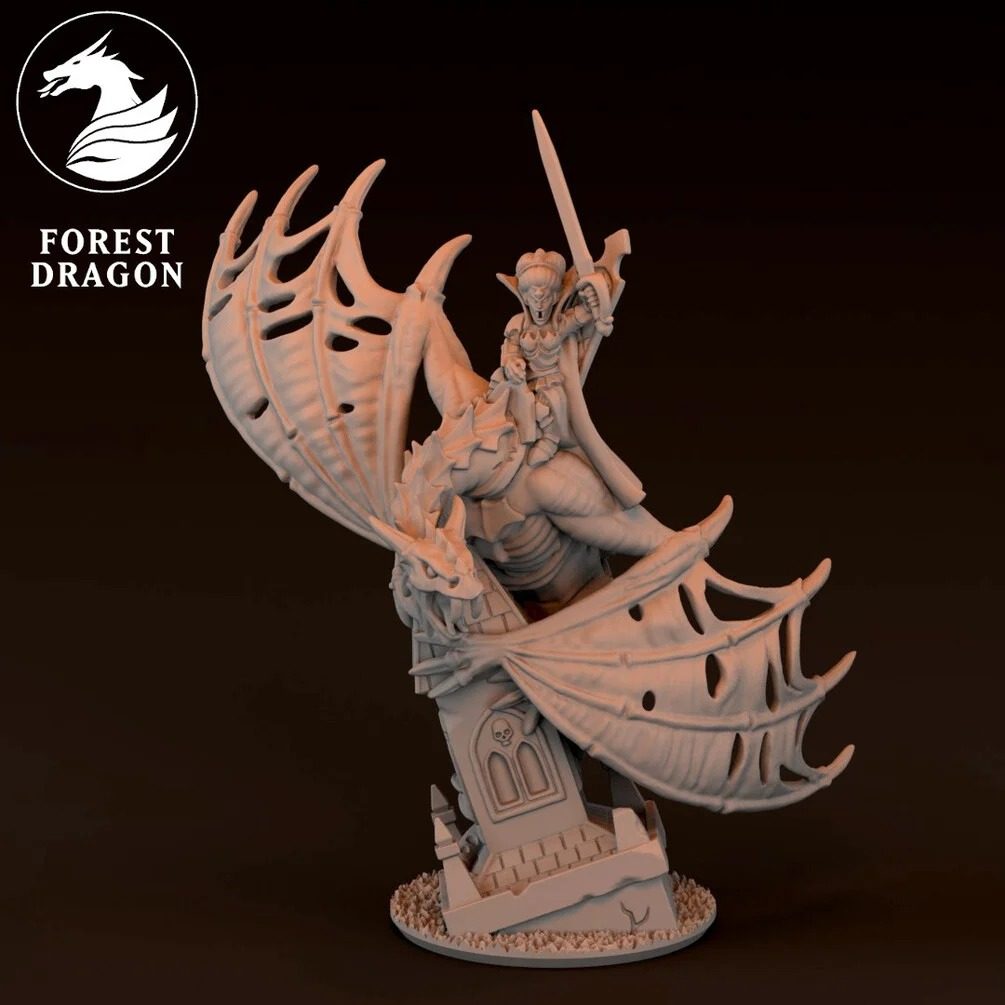 [FD-VCOUNT-AWN-10] Vampire Lady on Winged Terror (10mm)