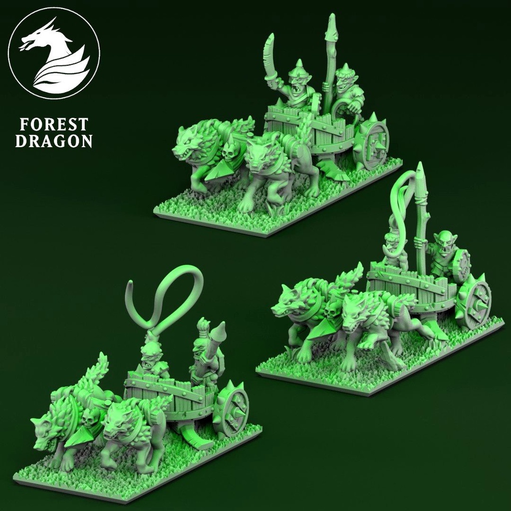 [FD-ORCS-CHA-10] Goblin Wolf Chariot (10mm)