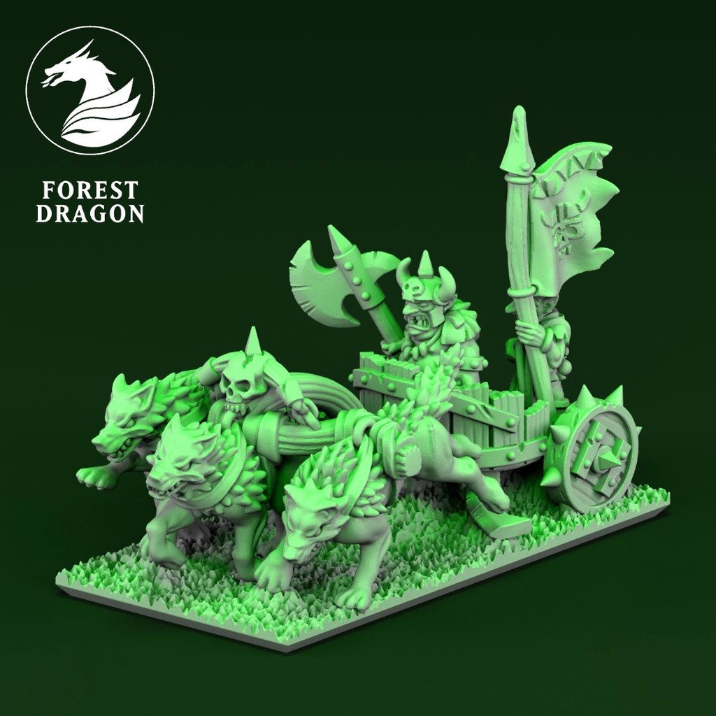 [FD-ORCS-GHC-10] Goblin Hero on Chariot (10mm)