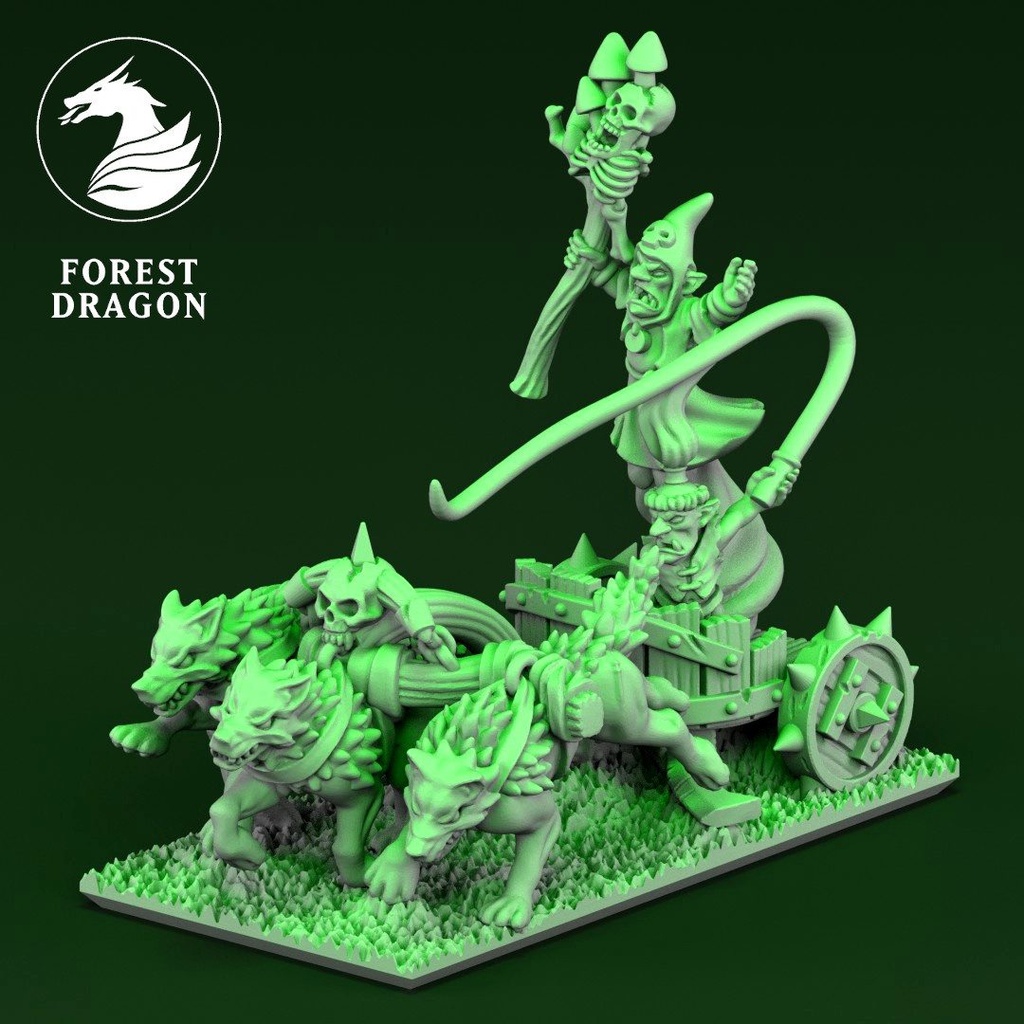 [FD-ORCS-GSC-10] Goblin Shaman on Chariot (10mm)