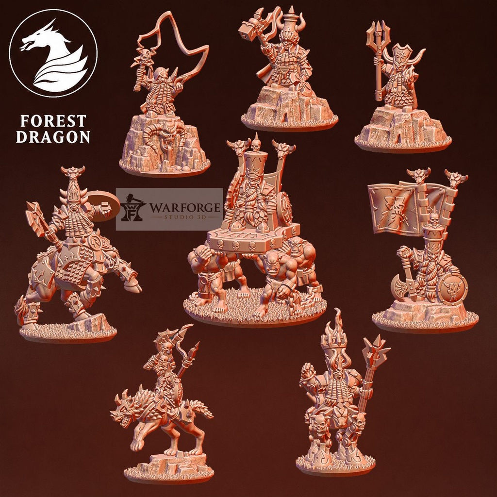 [FD-CHAOSDWARF-HERH-10] Infernal Dwarfs Heroes Pack - Great Hat (10mm)