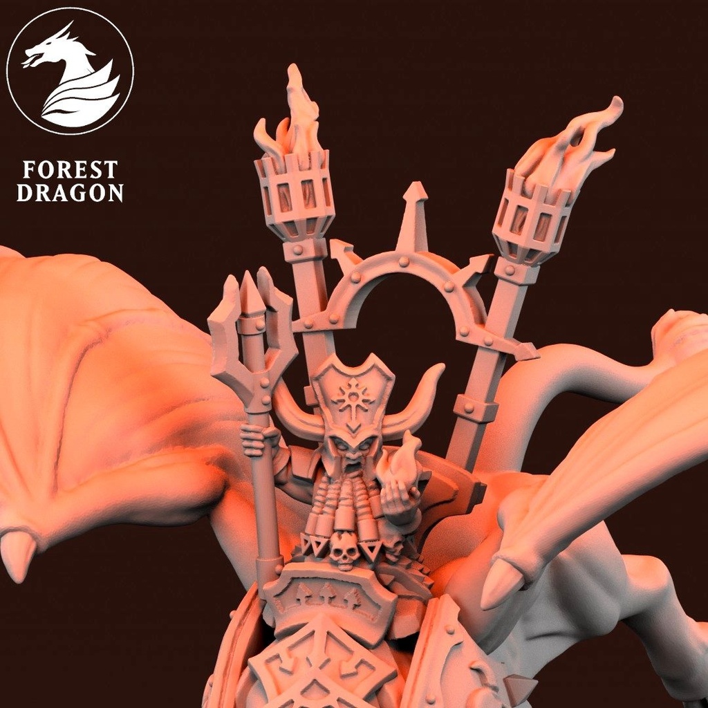[FD-CHAOSDWARF-GTS-10] Hechicero en Gran Toro Infernal (10mm)