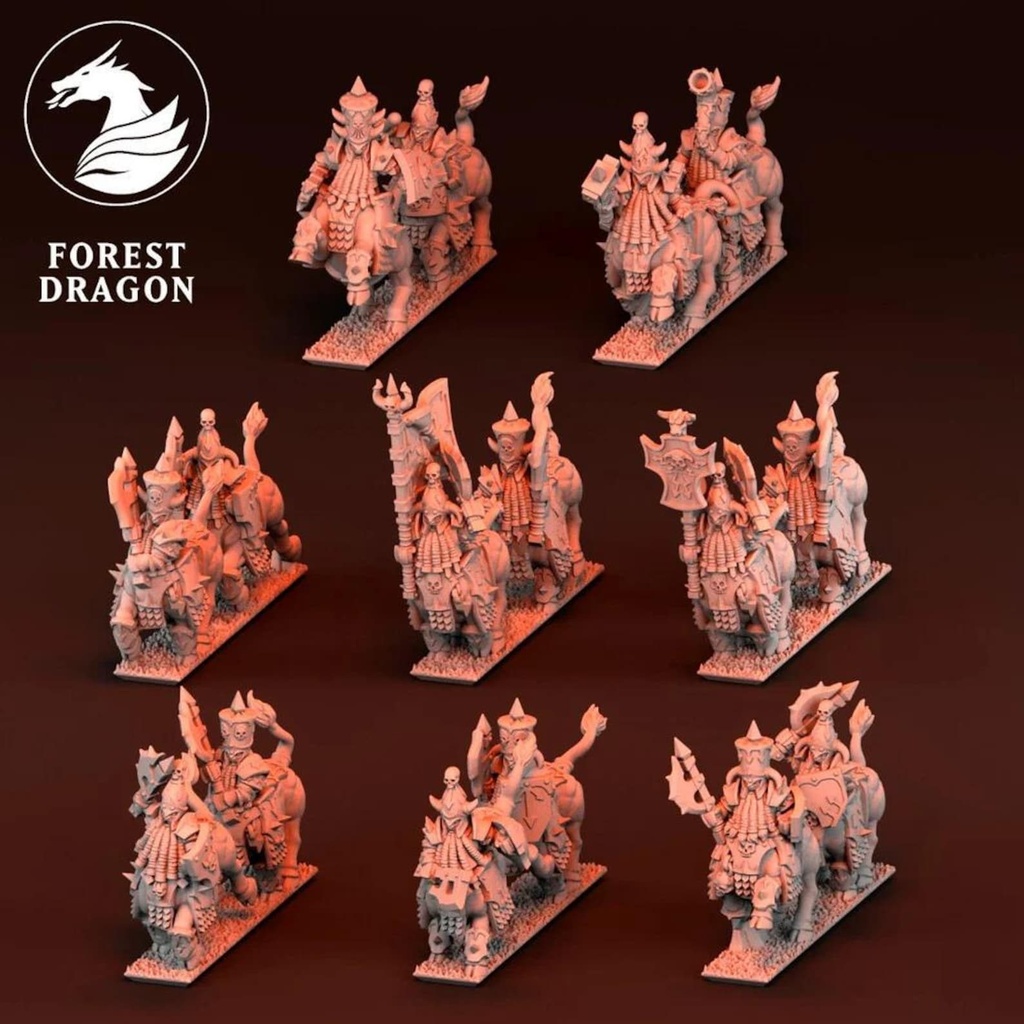 [FD-CHAOSDWARF-BULH-10] Centauros Infernales - Gran Sombrero (10mm)