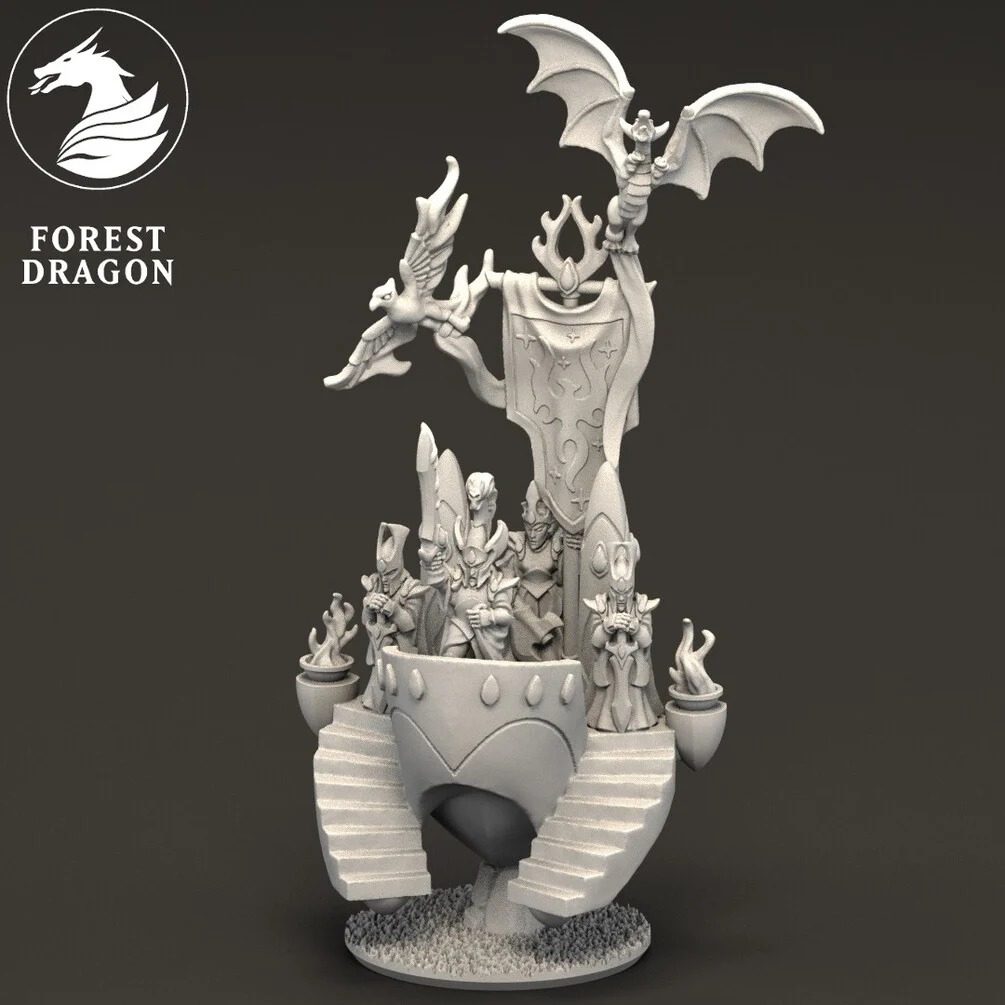 [FD-NOBLELF-GEN-10] Diorama General Corte Aurethil (10mm)