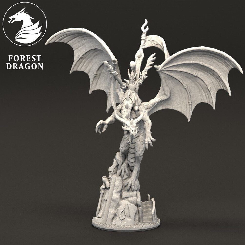 [FD-NOBLELF-DRH-10] Héroe Aurethil en Dragón (10mm)