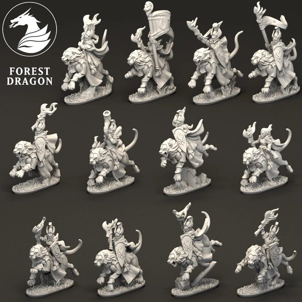 [FD-NOBLELF-LIC-10] Aurethil Lion Knights (10mm)