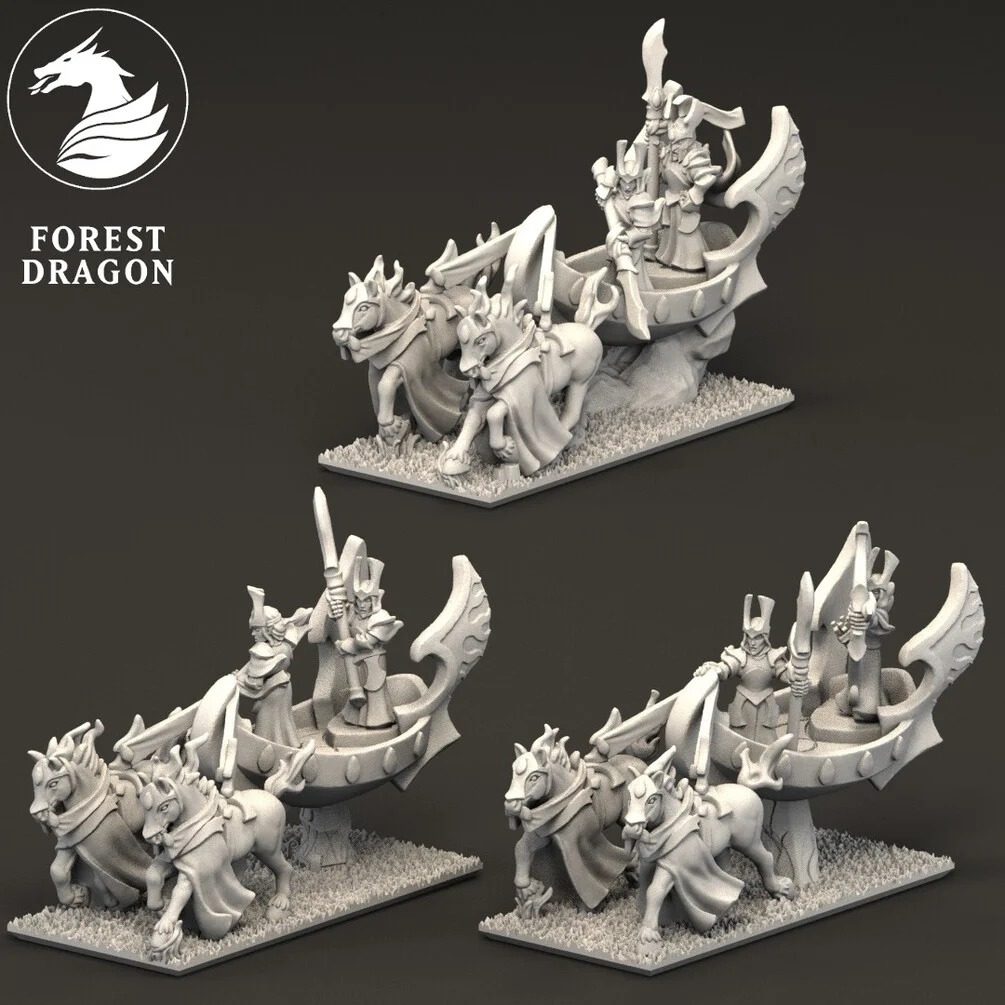 [FD-NOBLELF-CHA-10] Aurethil Elven War Chariots (10mm)