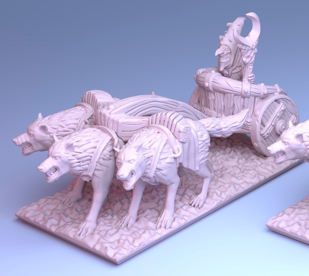 [GSM-GOBLINS-CHS-10] Goblin Shaman on Chariot (10mm)