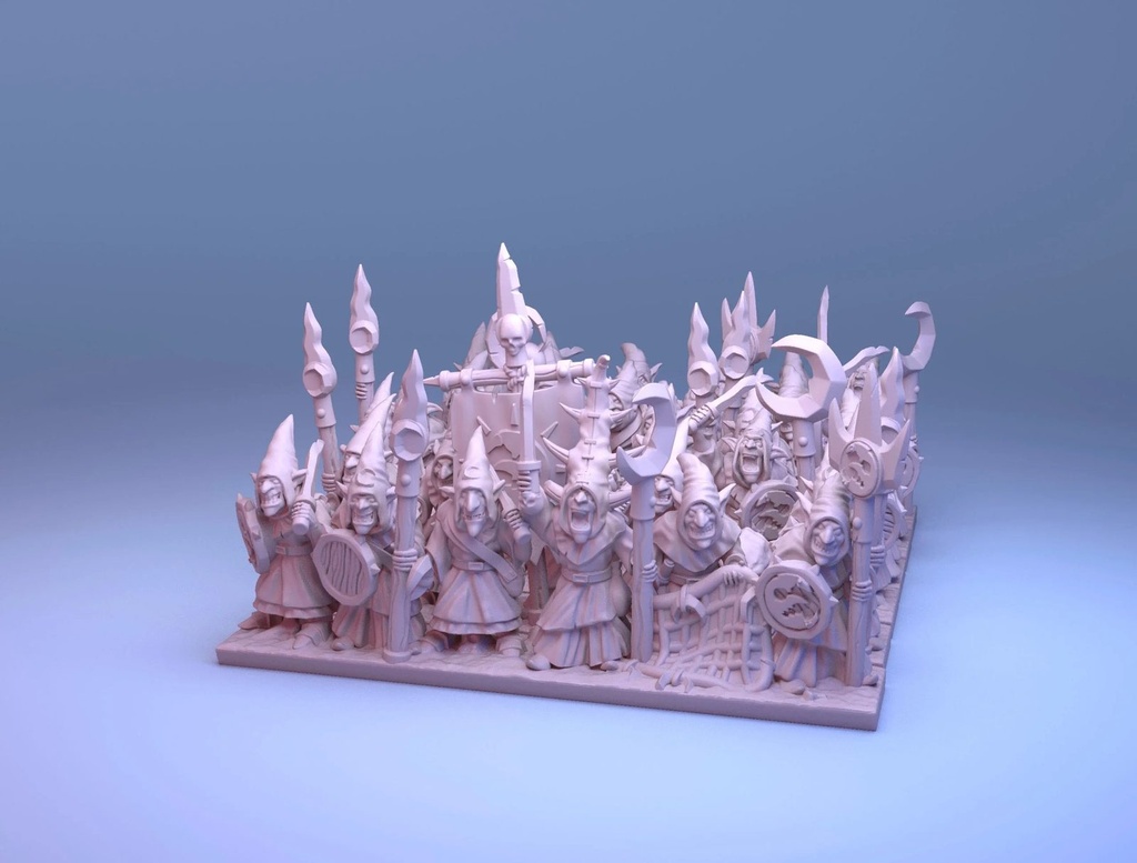 [GSM-GOBLINS-SPE-10] Goblins Encapuchados con Lanza (10mm)