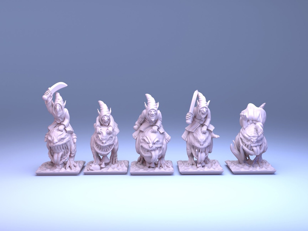 [GSM-GOBLINS-SQJ-10] Goblins Encapuchados en Garrapato (10mm)