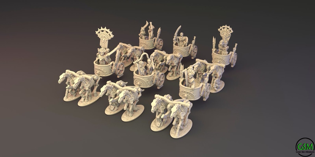 [GSM-SAND-CHA-10] Carros de Guerra Esqueleto (10mm)